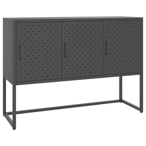 vidaXL Skenkur Reykgr&aacute;r 105x35x75 cm St&aacute;l