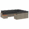 vidaXL 11 Hluta Gar&eth;s&oacute;fasett me&eth; Sessum Gr&aacute;r P&oacute;l&yacute;rattan