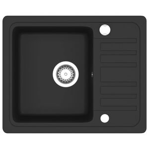 vidaXL Granít Eldhúsvaskur Stakur vaskur Svartur