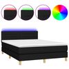 vidaXL H&oacute;lfa&eth; Springr&uacute;m me&eth; D&yacute;nu&LED Svart 140x190cm Tauefni