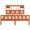 vidaXL Rúmgrind með Bókahillu án Dýnu Vaxbrúnn 160x200cm Gegnheil Fura