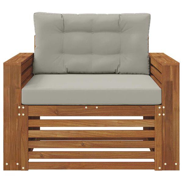 vidaXL &Uacute;ti s&oacute;fasett Solid Akas&iacute;uskei&eth; og P&oacute;lyester N&aacute;tt&uacute;rulegur