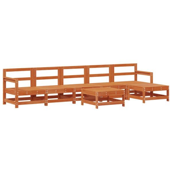 vidaXL Gar&eth;setustofa 7 pcs VaxBr&uacute;nn Mass&iacute;ft furuvi&eth;