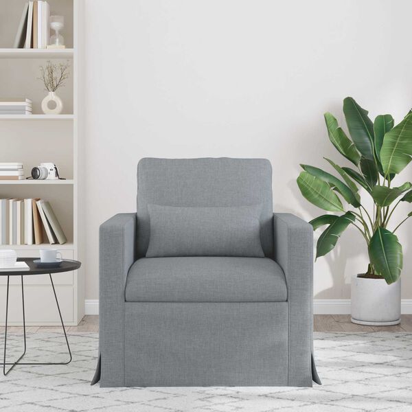 vidaXL S&oacute;fi Lj&oacute;sgr&aacute;r Heildarv&iacute;ddir: 78 x 78 x 80 cm (B x D x H) Flauel