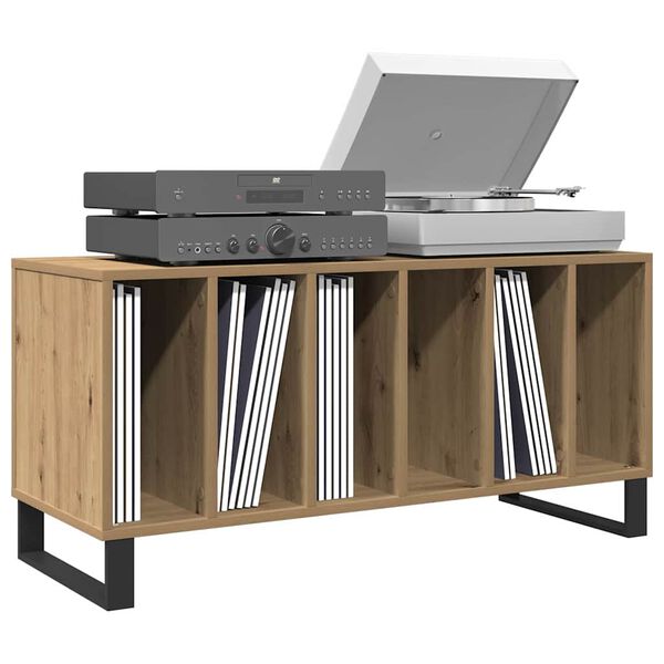 vidaXL Plötuskápur handverkseik 100 x 38 x 48 cm Samsettur viður