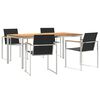 vidaXL Gar&eth;ur bor&eth;sett 5 pcs Br&uacute;nn Solid teak vi&eth;ur