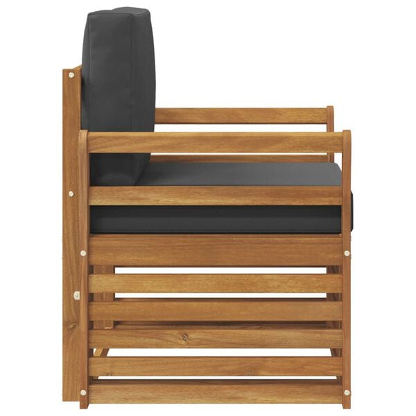 vidaXL &Uacute;ti s&oacute;fasett Solid Akas&iacute;uskei&eth; og P&oacute;lyester N&aacute;tt&uacute;rulegur