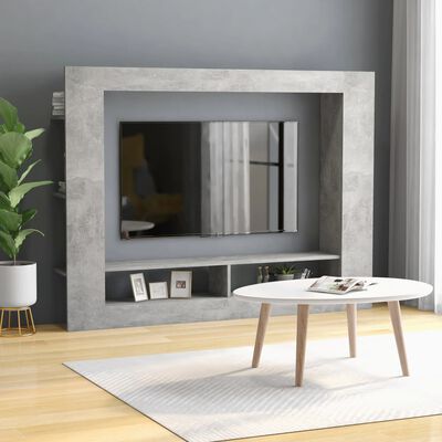 800742 vidaXL TV Cabinet Concrete Grey 152x22x113 cm Chipboard