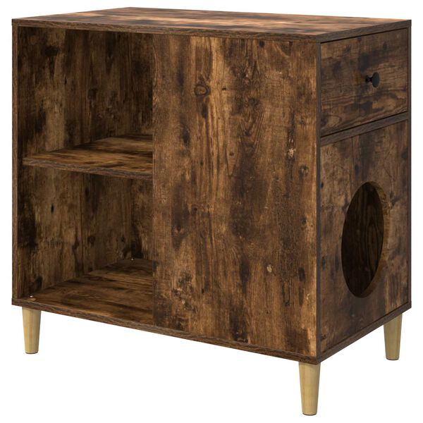 vidaXL Katta h&uacute;s Rau&eth;-eik 72 x 42.5 x 70 cm Samsettur vi&eth;ur