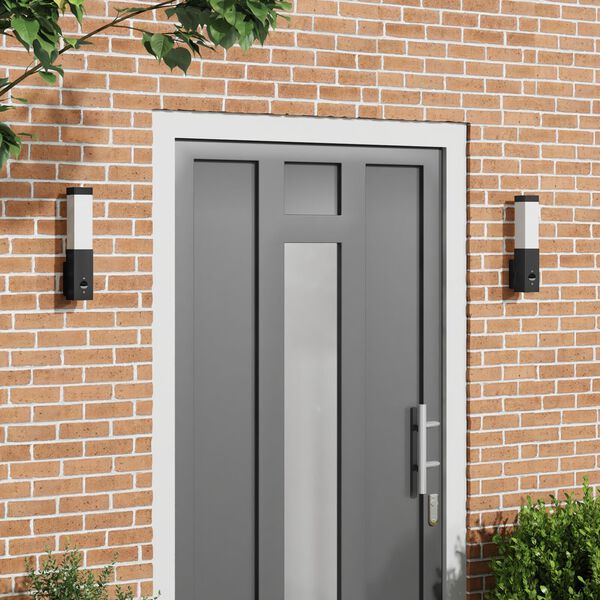 vidaXL Utanveggjakennarar 2 pcs Svartur 10.5 x 6 x 35 cm