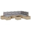 vidaXL Gar&eth;s&oacute;fa sett me&eth; p&uacute;&eth;i 9 pcs Drapplita&eth;ur p&oacute;l&yacute;rattan