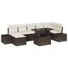 vidaXL Gar&eth;s&oacute;fa sett me&eth; geymslu 8 pcs Br&uacute;nn Poly rattan