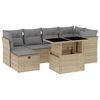 vidaXL 7 Hluta Gar&eth;s&oacute;fasett me&eth; Sessum Drapplita&eth; P&oacute;l&yacute;rattan