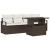 vidaXL Gar&eth;s&oacute;fa sett me&eth; geymslu 5 pcs Br&uacute;nn Poly rattan