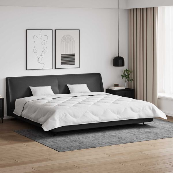 vidaXL Vetrar s&aelig;ng me&eth; kodda 3 pcs Hv&iacute;tt M&iacute;kr&oacute;f&iacute;ber