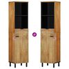 vidaXL Baðherbergisskápur Brúnn 38x33x160 cm Solid Wood Mangó