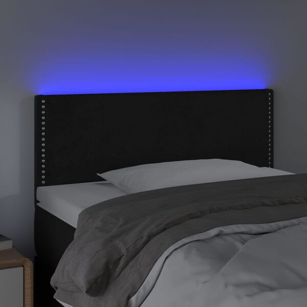 vidaXL LED H&ouml;f&eth;agafl 100x5x78/88 cm Svartur Flauel