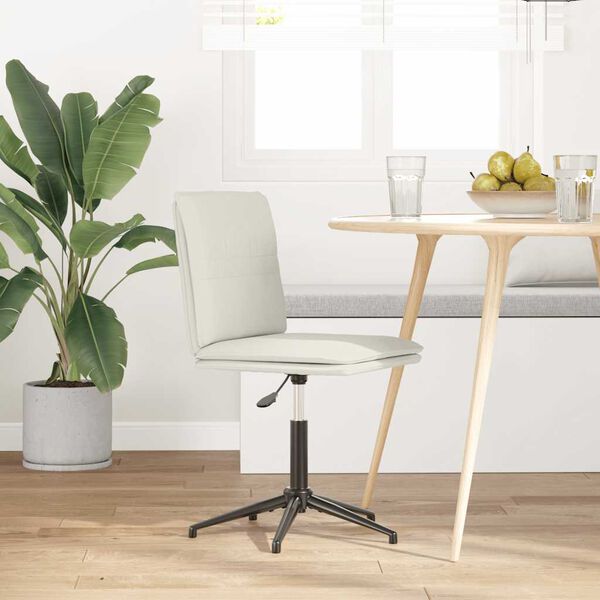 vidaXL borðstofustóll Rjómahvítir Flauel