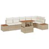 vidaXL Gar&eth;ur bor&eth;sett me&eth; p&uacute;&eth;i 7 pcs Beige og krem