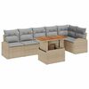 vidaXL Gar&eth;s&oacute;fa sett me&eth; p&uacute;&eth;i 7 pcs drappa&eth;ur og lj&oacute;sgr&aacute;r