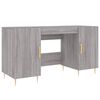 vidaXL Skrifbor&eth; Gr&aacute;ir Sonoma Eik 140x50x75 cm Samsettur Vi&eth;ur
