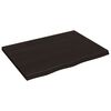 vidaXL Vegghilla D&ouml;kkbr&uacute;n 80x60x(2-4) cm Me&eth;h&ouml;ndlu&eth; Gegnheil Eik