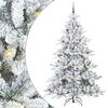 vidaXL Gervi hengdu j&oacute;latr&eacute; me&eth; 300 LED Hv&iacute;tt 210 cm PVC og St&aacute;l