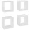 vidaXL Veggfestar Kubbahillur 4 stk. Hvítar 22x15x22 cm