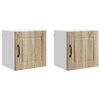 vidaXL Eldh&uacute;s sk&aacute;pur 2 pcs Sonoma Eik 40 x 31 x 40 cm Samsettur vi&eth;ur
