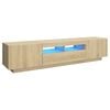 vidaXL Sj&oacute;nvarpssk&aacute;pur me&eth; LED Lj&oacute;sum Sonoma Eik 180x35x40 cm