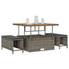 vidaXL Garður borðsett Grár Poly rattan
