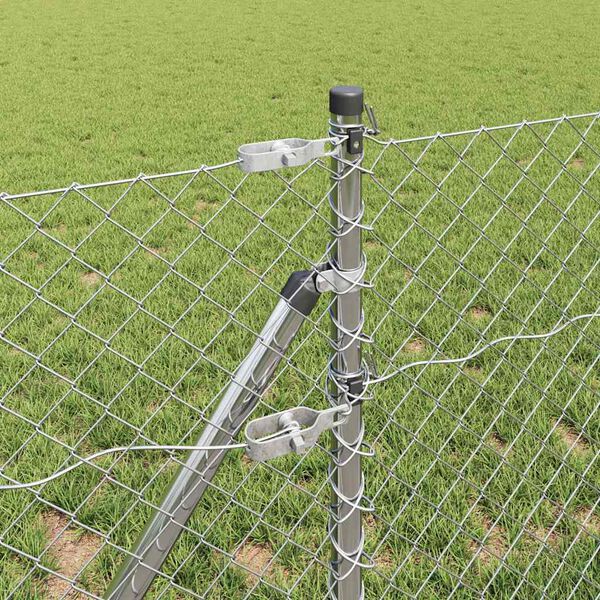 vidaXL Girðingarpóstur Silfur 10 x 0,6 m (40 x 40 mm net) Stál