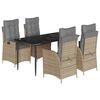 vidaXL 5 Hluta Gar&eth;bor&eth;sett me&eth; Sessum Drappa&eth; P&oacute;l&yacute;rattan