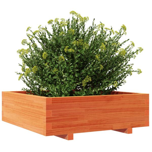 vidaXL Gr&oacute;&eth;urker &iacute; Gar&eth;inn Vaxbr&uacute;nn 80x80x26,5 cm Gegnheil Fura