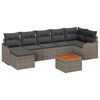 vidaXL Gar&eth;s&oacute;fa sett me&eth; geymslu 8 pcs Gr&aacute;r p&oacute;l&yacute;rattan