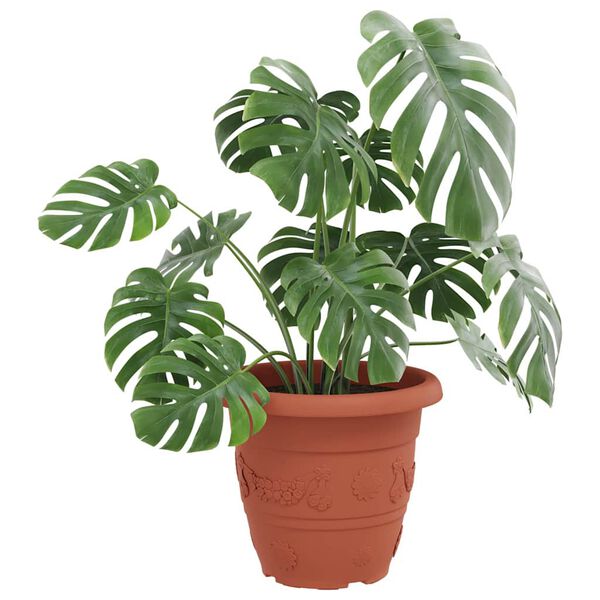 vidaXL R&uacute;n bl&oacute;mapotta 24 pcs Ekkert Rautt &Oslash; 26 x 21.5 cm Plast