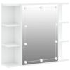 vidaXL Speglask&aacute;pur me&eth; LED lj&oacute;sum H&aacute;glans Hv&iacute;tt 70x16,5x60 cm