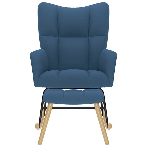 vidaXL ruggust&oacute;ll me&eth; f&oacute;tskemmli, bl&aacute;u efni