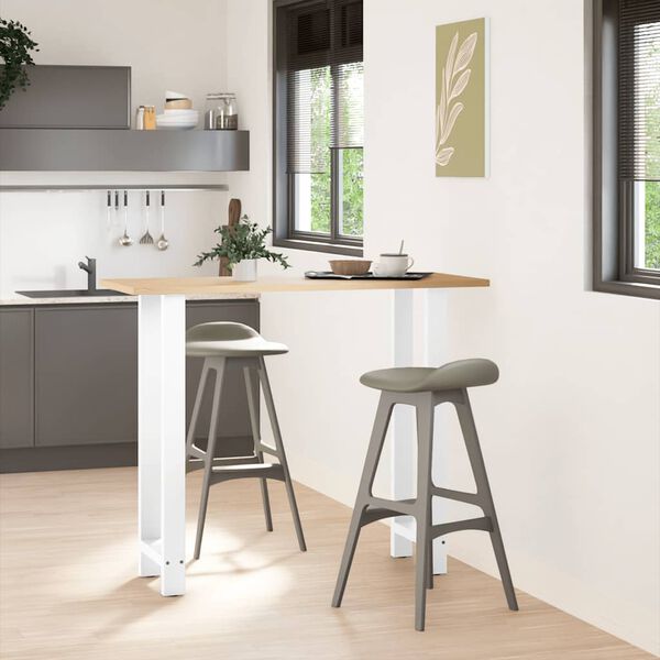 vidaXL barbor&eth;sf&aelig;tur hv&iacute;tir 2 stk. 50x(110-111) cm st&aacute;l