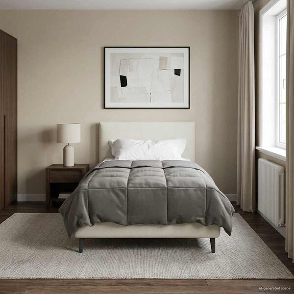 vidaXL Full &aacute;rs d&yacute;na S&iacute;&eth;la&eth; Lj&oacute;sgr&aacute;r 155 x 200 cm M&iacute;kr&oacute;f&iacute;ber