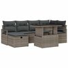 vidaXL Gar&eth;s&oacute;fa sett me&eth; p&uacute;&eth;i me&eth; geymslu 7 pcs Gr&aacute;r Poly rattan