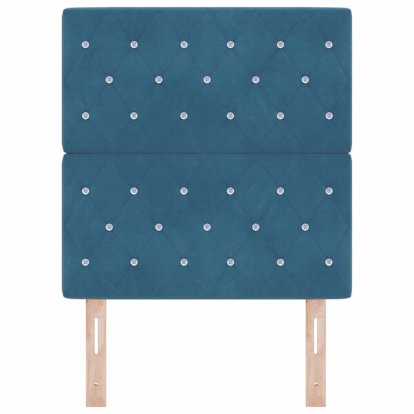 vidaXL Höfðagafl með höfuðgafl Dökkblár 80 cm Gervileður