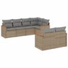 vidaXL 7 Hluta Gar&eth;s&oacute;fasett me&eth; Sessum Drapplita&eth; P&oacute;l&yacute;rattan