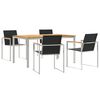 vidaXL Gar&eth;ur bor&eth;sett 5 pcs Br&uacute;nn Solid teak vi&eth;ur