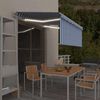 vidaXL sj&aacute;lfvirkt skyggni blindu&LED&vindskynjara 3x2,5m Bl&aacute;r/hv&iacute;tur