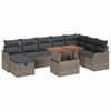 vidaXL Gar&eth;s&oacute;fa sett me&eth; p&uacute;&eth;i me&eth; geymslu 9 pcs Gr&aacute;r p&oacute;l&yacute;rattan