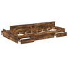 vidaXL R&uacute;mgrind me&eth; geymslur&yacute;mi Rau&eth;-eik 120 x 200 cm Samsettur vi&eth;ur