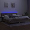 vidaXL H&oacute;lfa&eth; Springr&uacute;m me&eth; D&yacute;nu og LED M&oacute;gr&aacute;r 200x200cm Tauefni