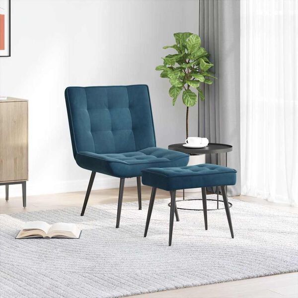 vidaXL sl&ouml;kunarst&oacute;ll me&eth; kolli Blue Velvet
