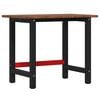vidaXL Vinnubekkur D&ouml;kkbr&uacute;nt 100x60x81,5 cm R&eacute;tthyrnd Gegnheil Eik